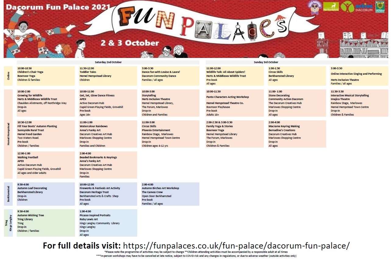 Dacorum Fun Palace programme 