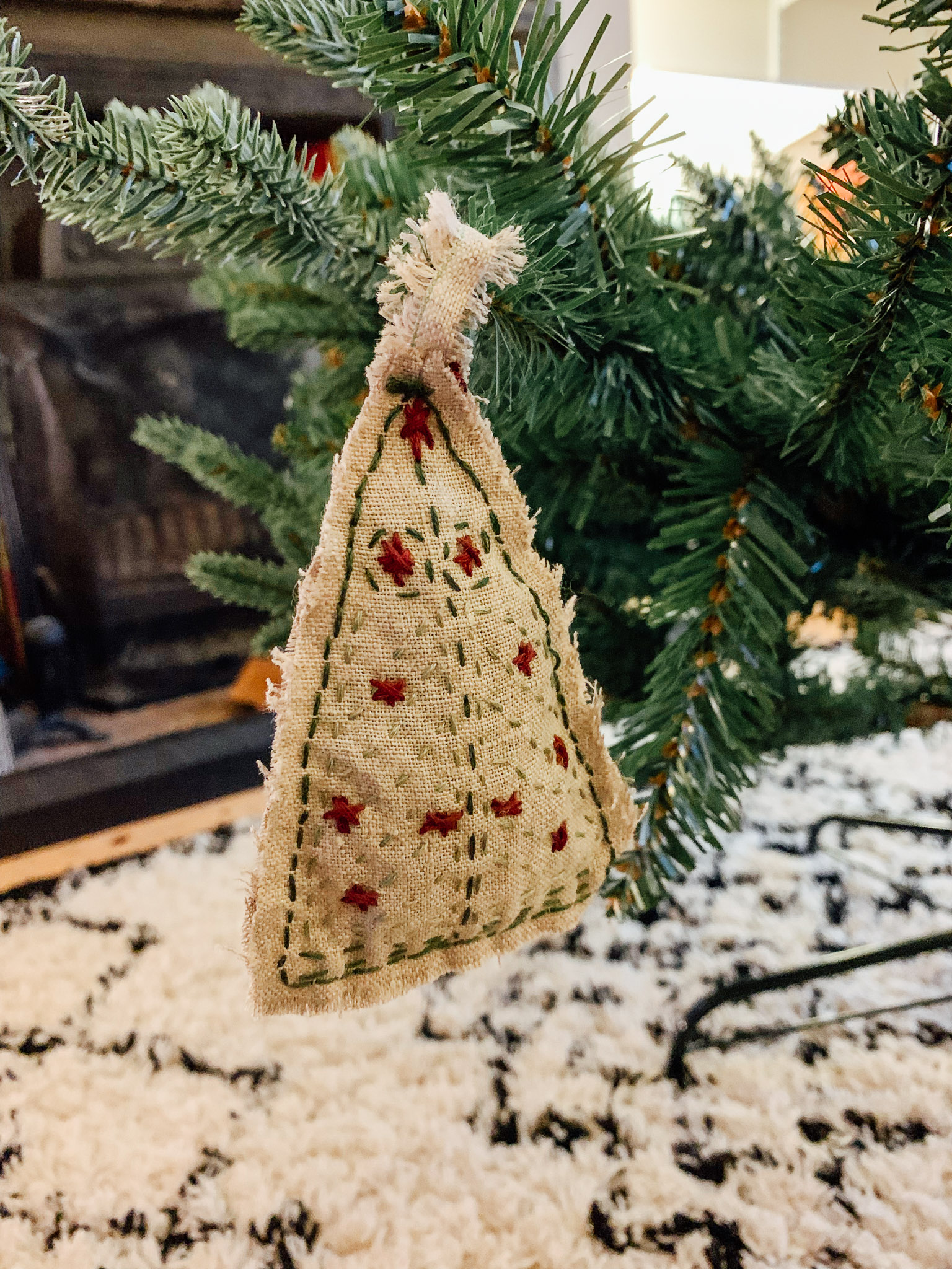 hand sewn linen christmas decorations tree